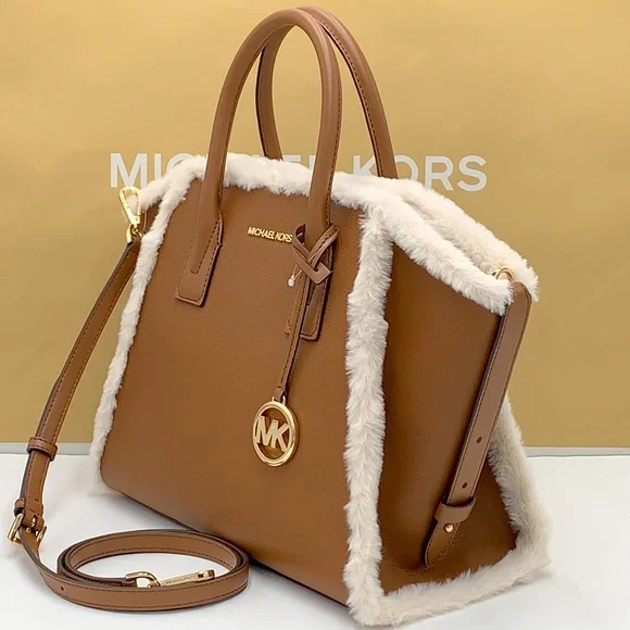 MICHAEL KORS AVRIL LARGE TOP ZIP SATCHEL LUGGAGE MULTI COLOR WITH FLUFFY - Picture 6 of 16